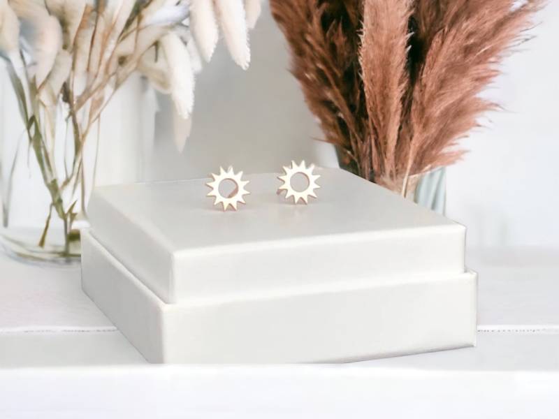 Ohrstecker Sonne Mond Sterne Gold Roségold Silber von Brabiis