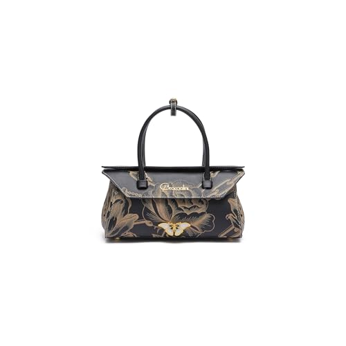 Braccialini Deva Handtasche aus Leder mit doppelten Griffen und verstellbarem und abnehmbarem Schultergurt, perfekt für einen eleganten und vielseitigen Einsatz. Das anspruchsvolle Design wird durch von Braccialini