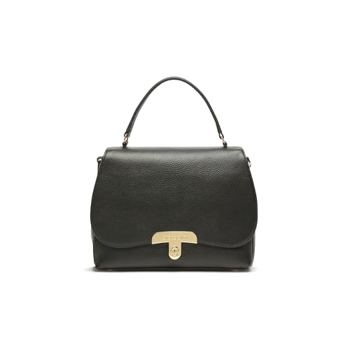 Braccialini MICHELLE Mittelgroße Handtasche aus weichem Leder in Bordeaux im eleganten und minimalistischen Design Die starre Struktur mit Frontklappe wird durch einen Lauflernverschluss veredelt von Braccialini