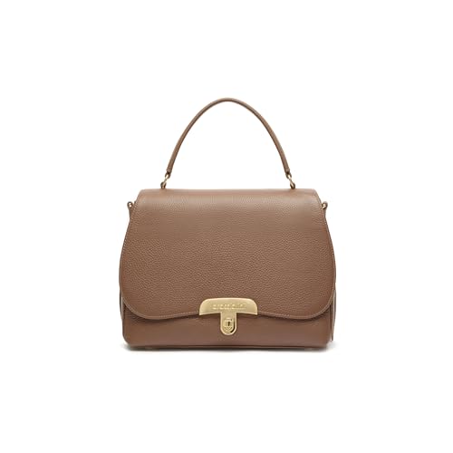 Braccialini MICHELLE Mittelgroße Handtasche aus weichem Leder in Bordeaux im eleganten und minimalistischen Design Die starre Struktur mit Frontklappe wird durch einen Lauflernverschluss veredelt von Braccialini