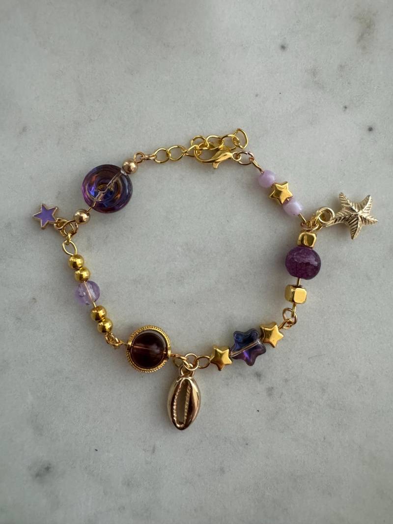 Ibiza Boho Style Purple Charm Bracelet von BraceletBlissbyLilli