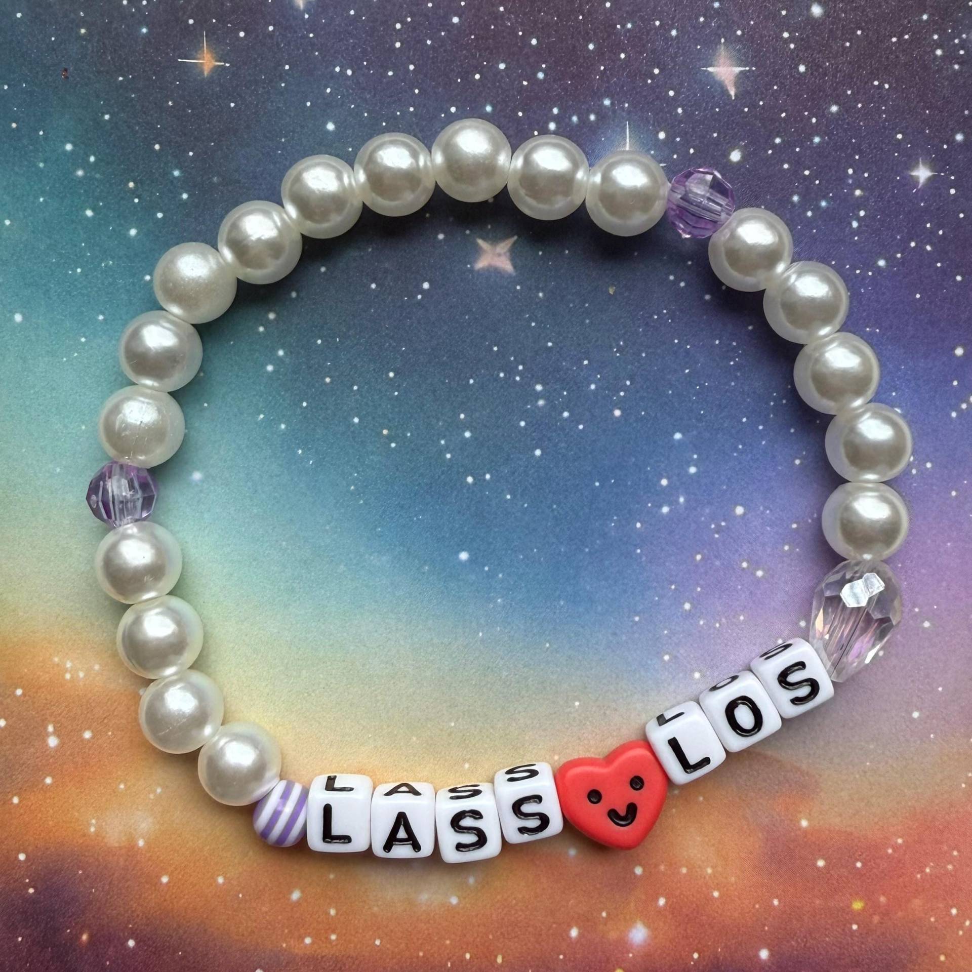 Armband „Lass Los" Selbstliebe Herz Smiley von BraceletCoffeeClub