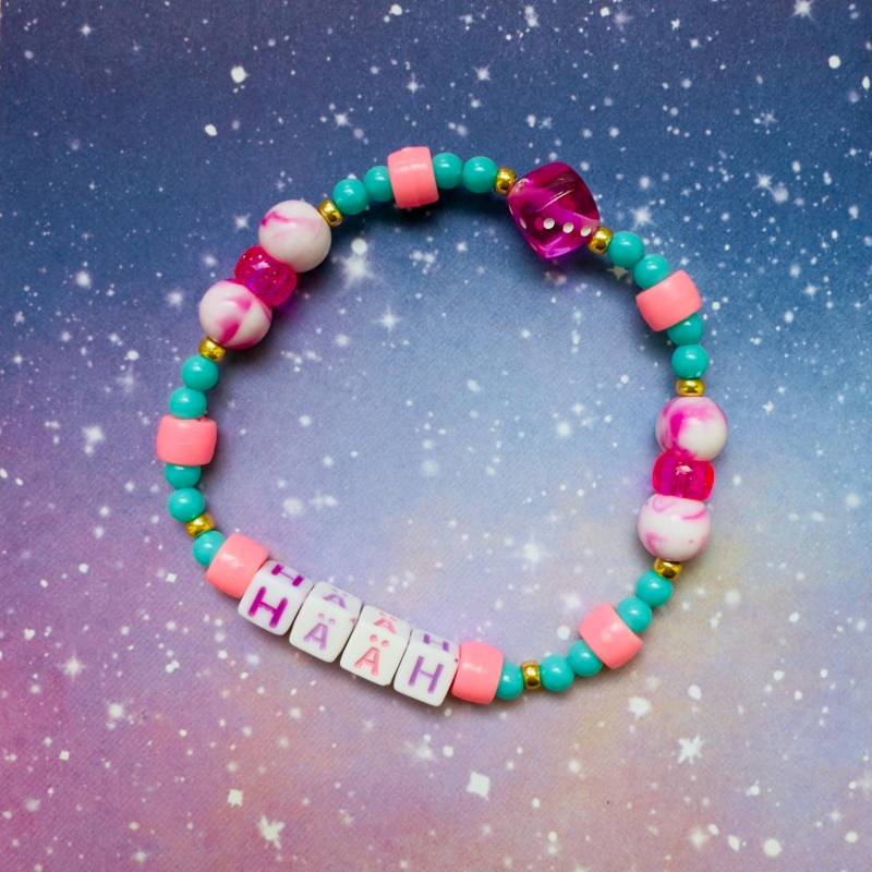 Lustiges Armband „Hääh" Türkis Mit Würfel von BraceletCoffeeClub