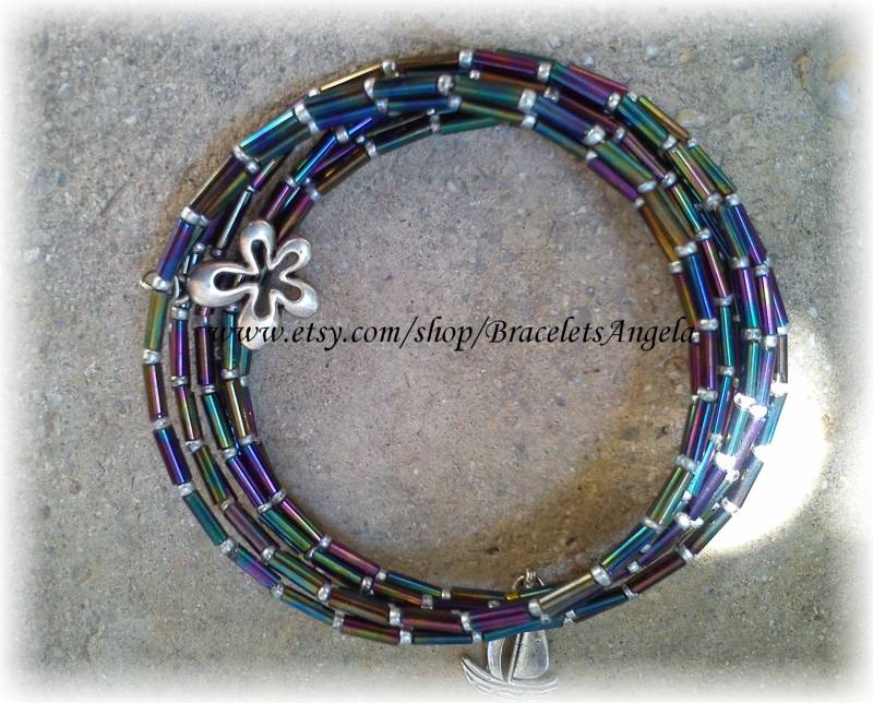 Armband, Handarbeit, Memorydrahtarmband, Glasperlenperlen. Armband Passt Für 15 - 20 cm Handgelenk.(#144 Armband, Handarbeit, Memorydrahtarmband, Glasperlenperlen. Armband Passt Für 15 - 20 cm Handgelenk.(#144 von BraceletsAngela