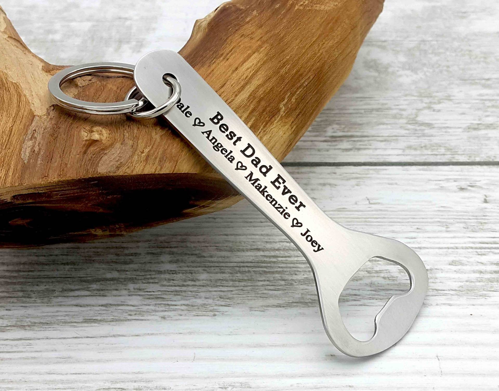 Gravierter Edelstahl Flaschenöffner, Personalisiertes Geschenk Für Ihn von Braceletshomme