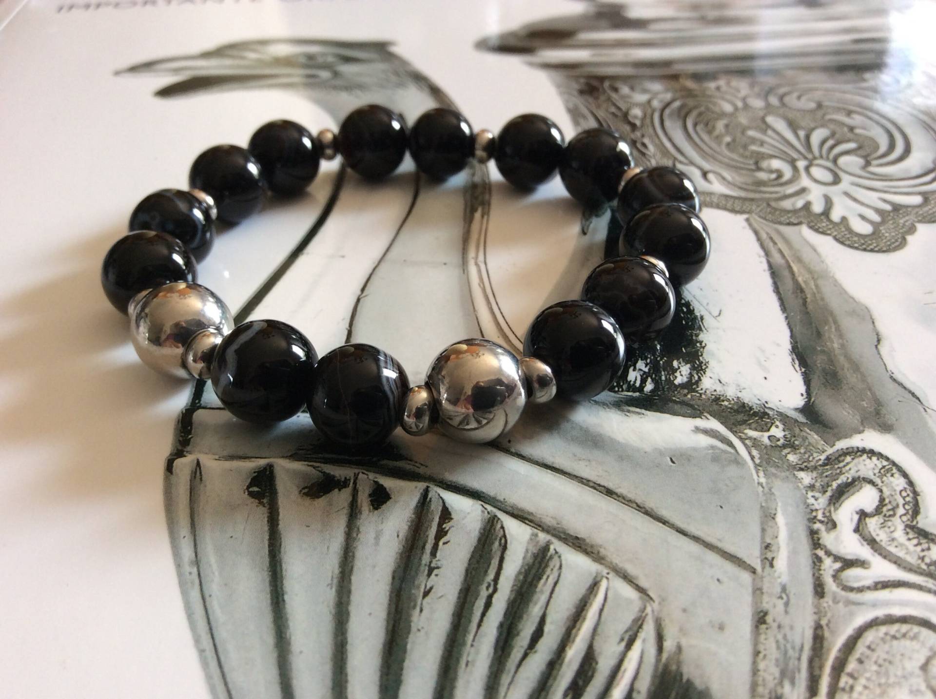 Sardonnyx Perlenarmband, Stahlperlen, Vatertag - Jungengeschenk Geschenk Für Männer, Armband Frauen Sardonnyx Perlenarmband, Stahlperlen, Vatertag - Jungengeschenk Geschenk Für Männer, Armband Frauen von Braceletshommes