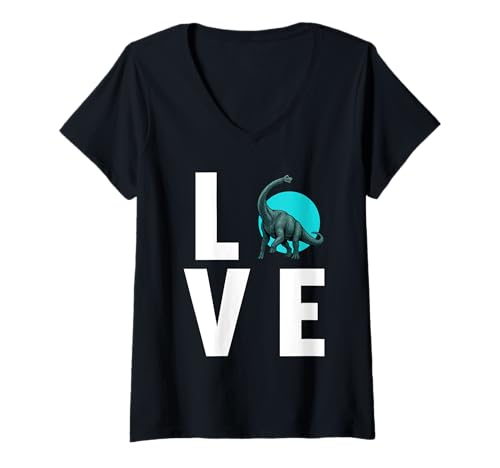 Damen Brachiosaurier Brachiosaurus T-Shirt mit V-Ausschnitt Damen Brachiosaurier Brachiosaurus T-Shirt mit V-Ausschnitt von Brachiosaurier Brachiosaurus Tier Shop
