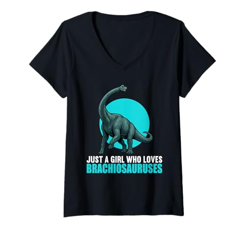 Damen Brachiosaurier Brachiosaurus T-Shirt mit V-Ausschnitt Damen Brachiosaurier Brachiosaurus T-Shirt mit V-Ausschnitt von Brachiosaurier Brachiosaurus Tier Shop