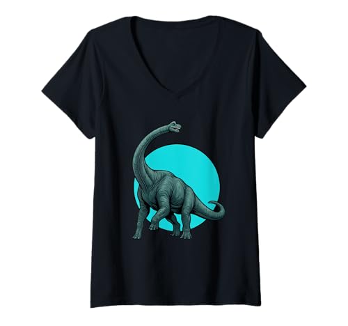Damen Brachiosaurier Brachiosaurus T-Shirt mit V-Ausschnitt Damen Brachiosaurier Brachiosaurus T-Shirt mit V-Ausschnitt von Brachiosaurier Brachiosaurus Tier Shop