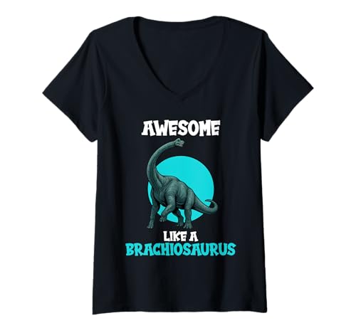 Damen Brachiosaurier Brachiosaurus T-Shirt mit V-Ausschnitt Damen Brachiosaurier Brachiosaurus T-Shirt mit V-Ausschnitt von Brachiosaurier Brachiosaurus Tier Shop