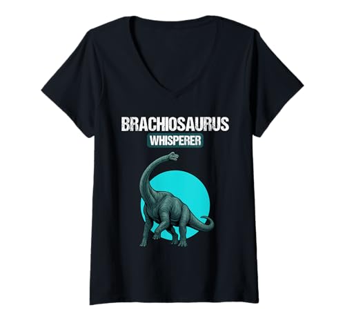 Damen Brachiosaurier Brachiosaurus T-Shirt mit V-Ausschnitt Damen Brachiosaurier Brachiosaurus T-Shirt mit V-Ausschnitt von Brachiosaurier Brachiosaurus Tier Shop