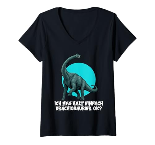 Damen Brachiosaurier Brachiosaurus T-Shirt mit V-Ausschnitt Damen Brachiosaurier Brachiosaurus T-Shirt mit V-Ausschnitt von Brachiosaurier Brachiosaurus Tier Shop
