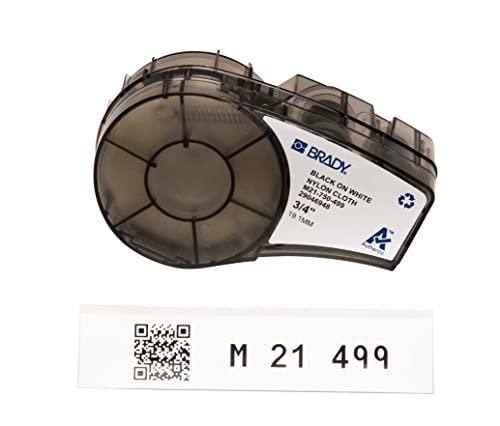 Brady M21-750-499 Etikettenklebeband, Nylon, Schwarz auf Weiß, kompatibel mit BMP21-PLUS, ID PAL und LABPAL Druckern, Länge 40,6 cm, Breite 1,9 cm, 19.05mm x 4.88m Brady M21-750-499 Etikettenklebeband, Nylon, Schwarz auf Weiß, kompatibel mit BMP21-PLUS, ID PAL und LABPAL Druckern, Länge 40,6 cm, Breite 1,9 cm, 19.05mm x 4.88m von Brady