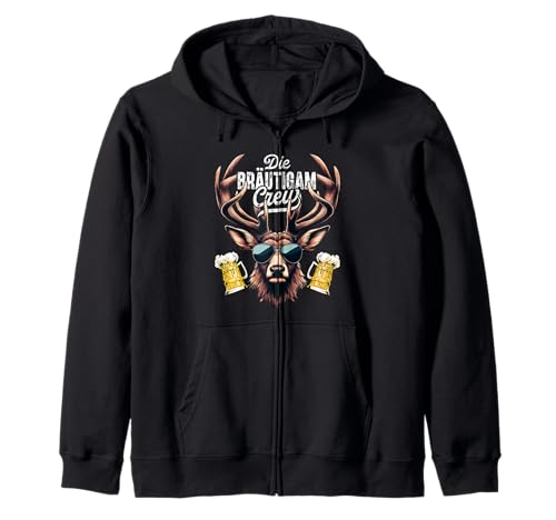 Junggesellenabschied Männer Polterabend JGA Männer Geschenk Kapuzenjacke Junggesellenabschied Männer Polterabend JGA Männer Geschenk Kapuzenjacke von Bräutigam Crew JGA Männer mit Hirsch Geschenk
