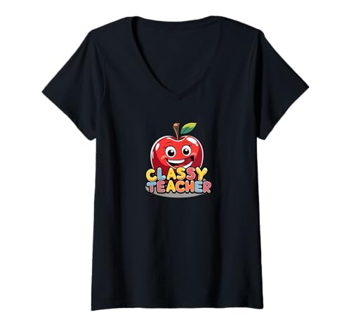 Damen Classy Teacher. Lehrer-Zitat, positives Zitat T-Shirt mit V-Ausschnitt Damen Classy Teacher. Lehrer-Zitat, positives Zitat T-Shirt mit V-Ausschnitt von Bragging quote, Humour, Positive Teacher Quote