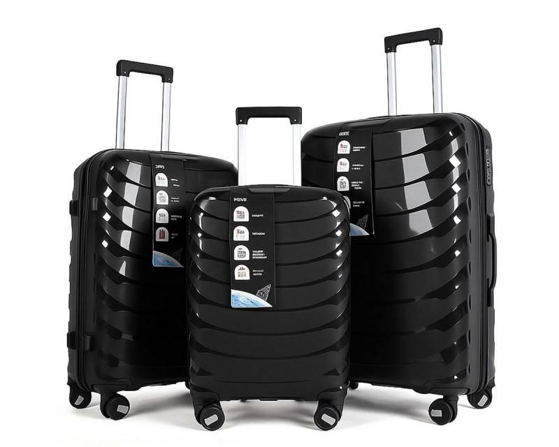 Brahmstein Kofferset 3-teiliges Hartschalen-Trolley-Set für Reisen und Urlaub, 4 Rollen, (3er-Set), Ausziehbare Griffe von Brahmstein
