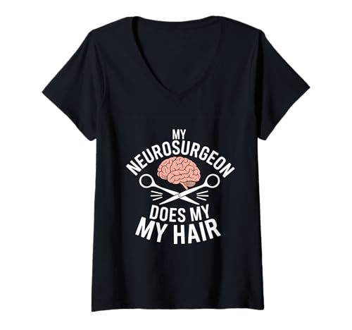 Damen Brain Tumor Awareness Funny Surgery Recovery Warrior T-Shirt mit V-Ausschnitt Damen Brain Tumor Awareness Funny Surgery Recovery Warrior T-Shirt mit V-Ausschnitt von Brain Tumor Awareness Surgery Tee