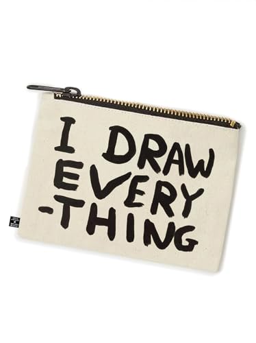 Brainbox Candy Offizielles David Shrigley Federmäppchen – Künstlerbedarf Fall – Schreibwarenetui – Federmäppchen – Reißverschluss – Federmäppchen mit Reißverschluss – strapazierfähiges Textil, Beige, von Brainbox Candy