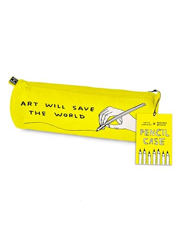 Brainbox Candy Offizielles David Shrigley Federmäppchen – Künstlerbedarf Fall – Schreibwarenetui – Federmäppchen – Reißverschluss – Federmäppchen mit Reißverschluss – strapazierfähiges Textil, Gelb / von Brainbox Candy