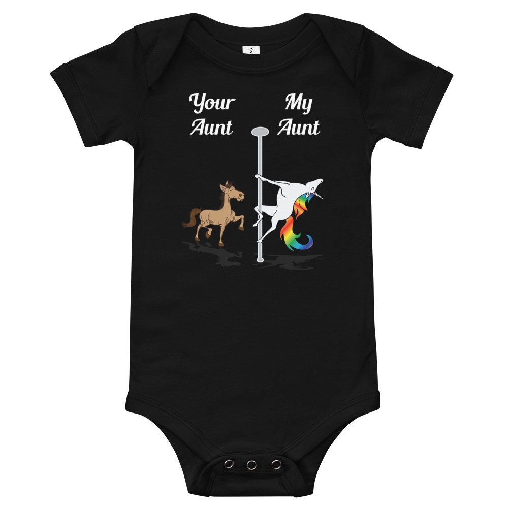 Deine Tante Meine Shirt Pole Dance Einhorn T-Shirt Säugling Body Baby Geschenk von BraincandyClothing