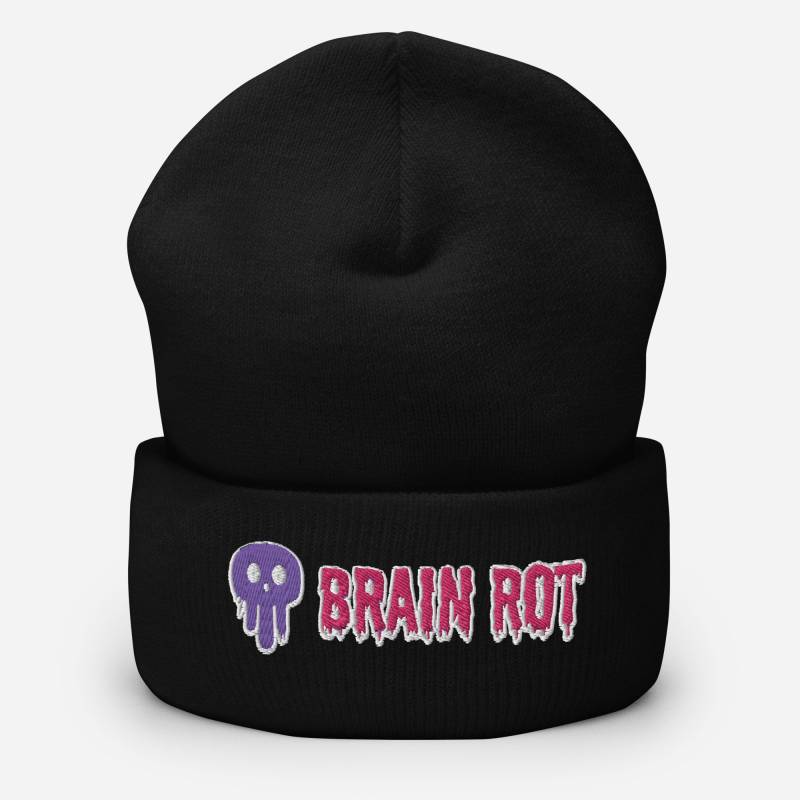 Pastel Goth Bestickte Mütze Brain Rot | Gothic Emo Alternative Grunge Punk von BrainrotCollections