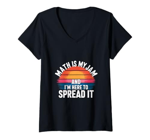 Damen Math Is My Jam And I'm Here To Spread It Nerdy Logic --- T-Shirt mit V-Ausschnitt Damen Math Is My Jam And I'm Here To Spread It Nerdy Logic --- T-Shirt mit V-Ausschnitt von Brainy Mathematiker Motivation