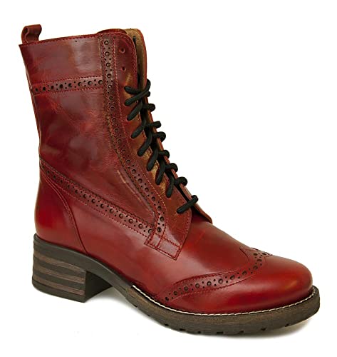 Brako Stiefel Boots 21054 BOLERO Rojo Military Leder Rot Budapester (numeric_38) von Brako