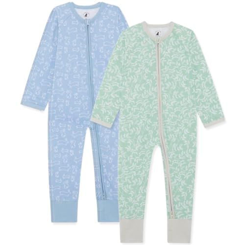 Bramble & Bear Unisex Baby (2er-Pack) Kleinkind- Und Baby-schlafanzüge Sleepsuit, Hase & Efeu, 9-12 Monate EU von Bramble & Bear