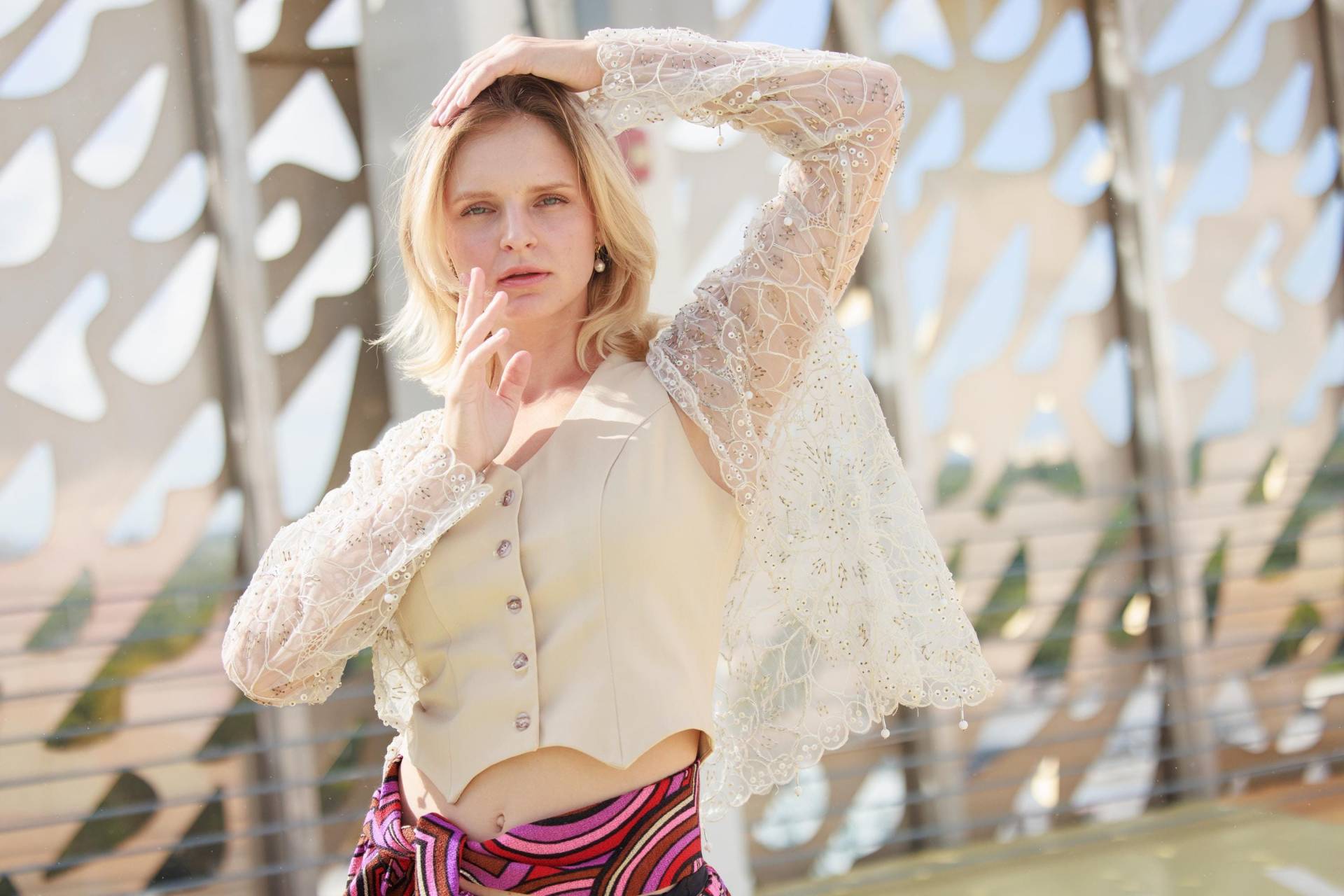 50Er Jahre Vintage Bestickte Spitzenjacke Silberne Pailletten-Bluse von BranchesVintage