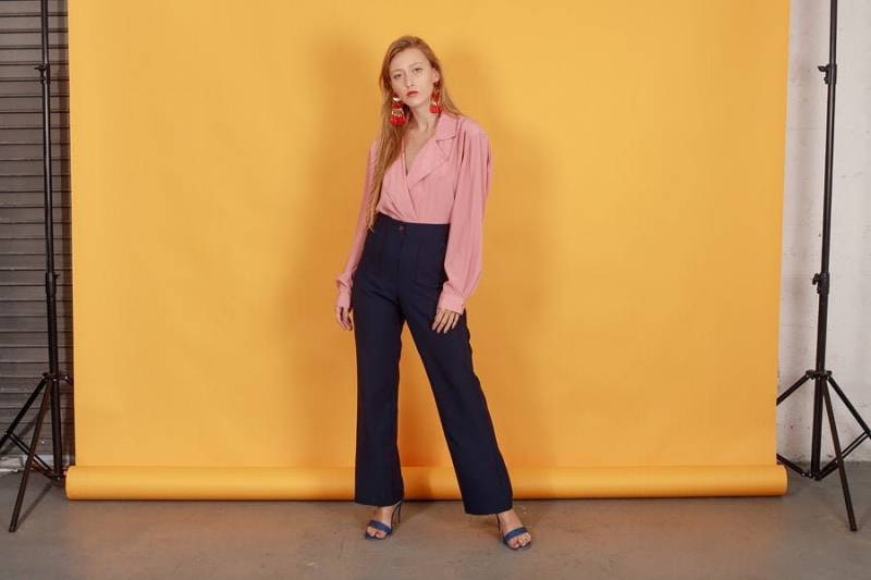 70Er Dunkelblaue Taschenhose Vintage Classic Straight Hose von BranchesVintage