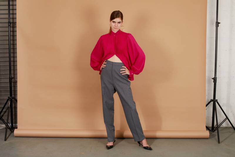 80Er Jahre Graue Strukturierte Hohe Taille Levis Hose Vintage Gerades Bein von BranchesVintage