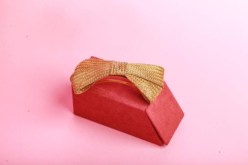 Vintage 80Er Jahre Gold Ton Gewebte Texturierte Schleife Coquette Haarspange von BranchesVintage