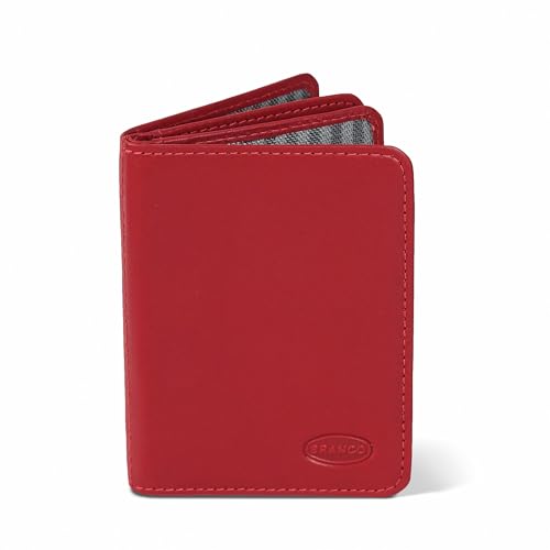 Branco A7 Hülle Etui Mappe z.B. für Ausweis, Fahrzeugschein, Führerschein und Kredit-Karten, Echt-Leder, Rot, 302 von Branco