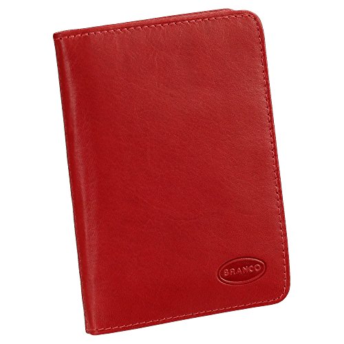 Branco Leder Ausweisetui Ausweishülle Kreditkartenetui Ausweismappe Kartenetui KFZ Mappe Etui Farbe Rot von Branco