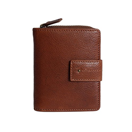 Branco Leder - kleine und sehr feine Mini Leder Damen Geldbörse, Portemonnaie, Ladys Wallet mit Kartenfächern verfügbar - präsentiert von ZMOKA® (Braun) von Branco - präsentiert von ZMOKA