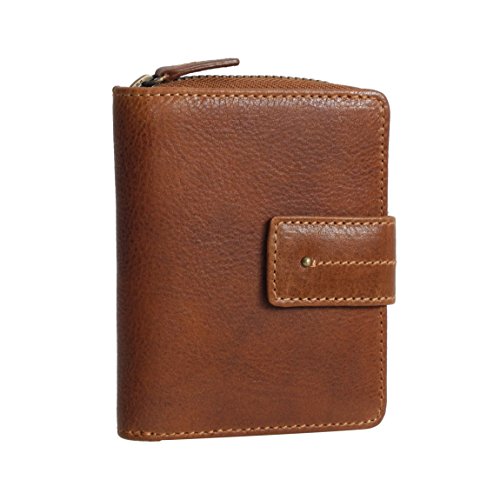 Branco Leder - kleine und sehr feine Mini Leder Damen Geldbörse, Portemonnaie, Ladys Wallet mit Kartenfächern verfügbar - präsentiert von ZMOKA® (Cognac) von Branco - präsentiert von ZMOKA