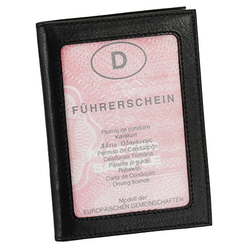Branco Leder Ausweisetui Ausweishülle Kreditkartenetui Ausweismappe Kartenetui KFZ Mappe Etui Farbe Schwarz von Branco