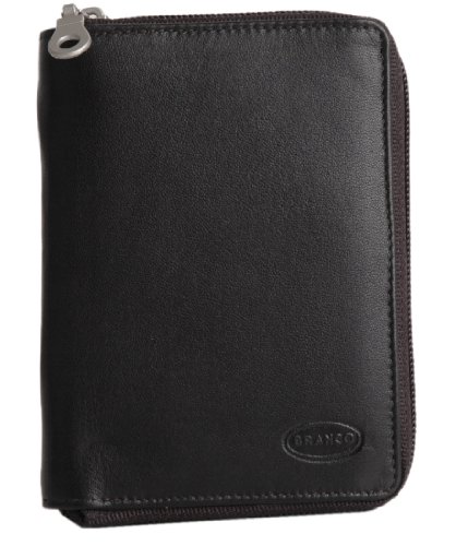 Branco Herren Geldbörse Leder RV Börse Portemonnaie Geldbeutel mit Reißverschluss GoBago 12052z ( schwarz) von Vineen