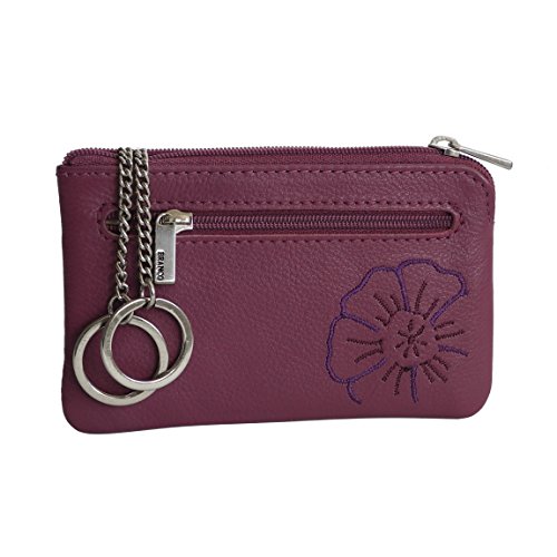 Branco - Leder Schlüsseltasche Schlüsseletui Schlüssel Etui Schlüsslemappe Schlüsselringe - präsentiert von ZMOKA® in versch. Farben (Beere) von Branco