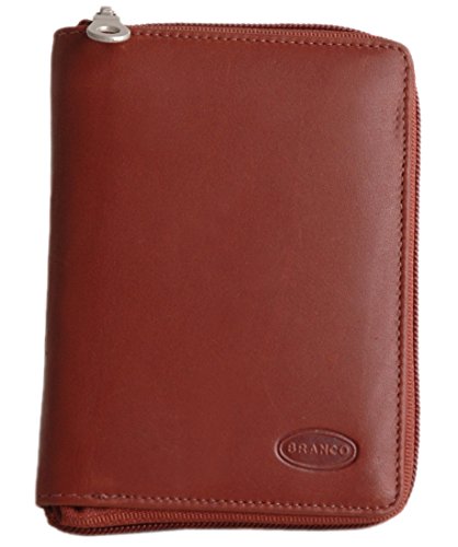 Große Geldbörse, Portemonnaie Größe L, Echt-Leder, für Damen und Herren, Braun, Branco 12052z von Branco