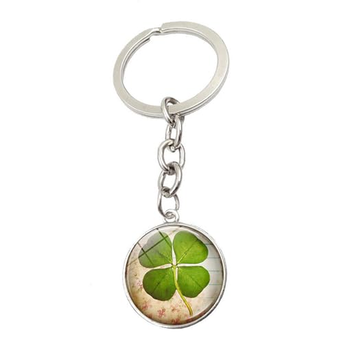 Brand-gangdiude Kristall-Edelstein Vierblättriges Kleeblatt Schlüsselanhänger Grünes Glücksgras Schlüsselschnalle Dekoratives Accessoire Brand-gangdiude Kristall-Edelstein Vierblättriges Kleeblatt Schlüsselanhänger Grünes Glücksgras Schlüsselschnalle Dekoratives Accessoire von Brand-gangdiude