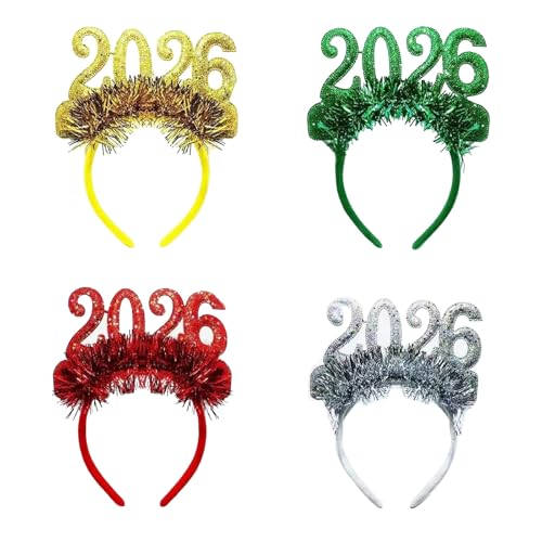 Silvester-Stirnband-Foto-Requisiten 2026 Haarband für Partydekorationen Festival Glitzernde Kopfbedeckung Partygeschenk Haarspange Nummer Party-Kopfbedeckung Begrüßungsset 4er-Set Silvester-Stirnband-Foto-Requisiten 2026 Haarband für Partydekorationen Festival Glitzernde Kopfbedeckung Partygeschenk Haarspange Nummer Party-Kopfbedeckung Begrüßungsset 4er-Set von Brand-gangdiude