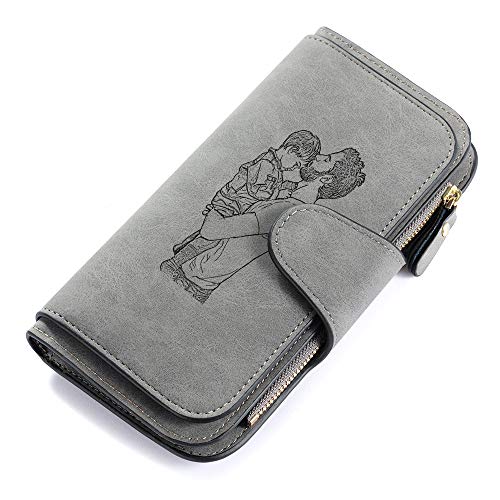 Brand new Geldbörsen für Frauen Personalisierte Damen Leder Geldbörse mit Fotodruck und Gravur Long Fashion Wallet Geburtstagsgeschenk für Frau Mutter Tochter Tochter Freundin (#1Dark Gray) von Brand new