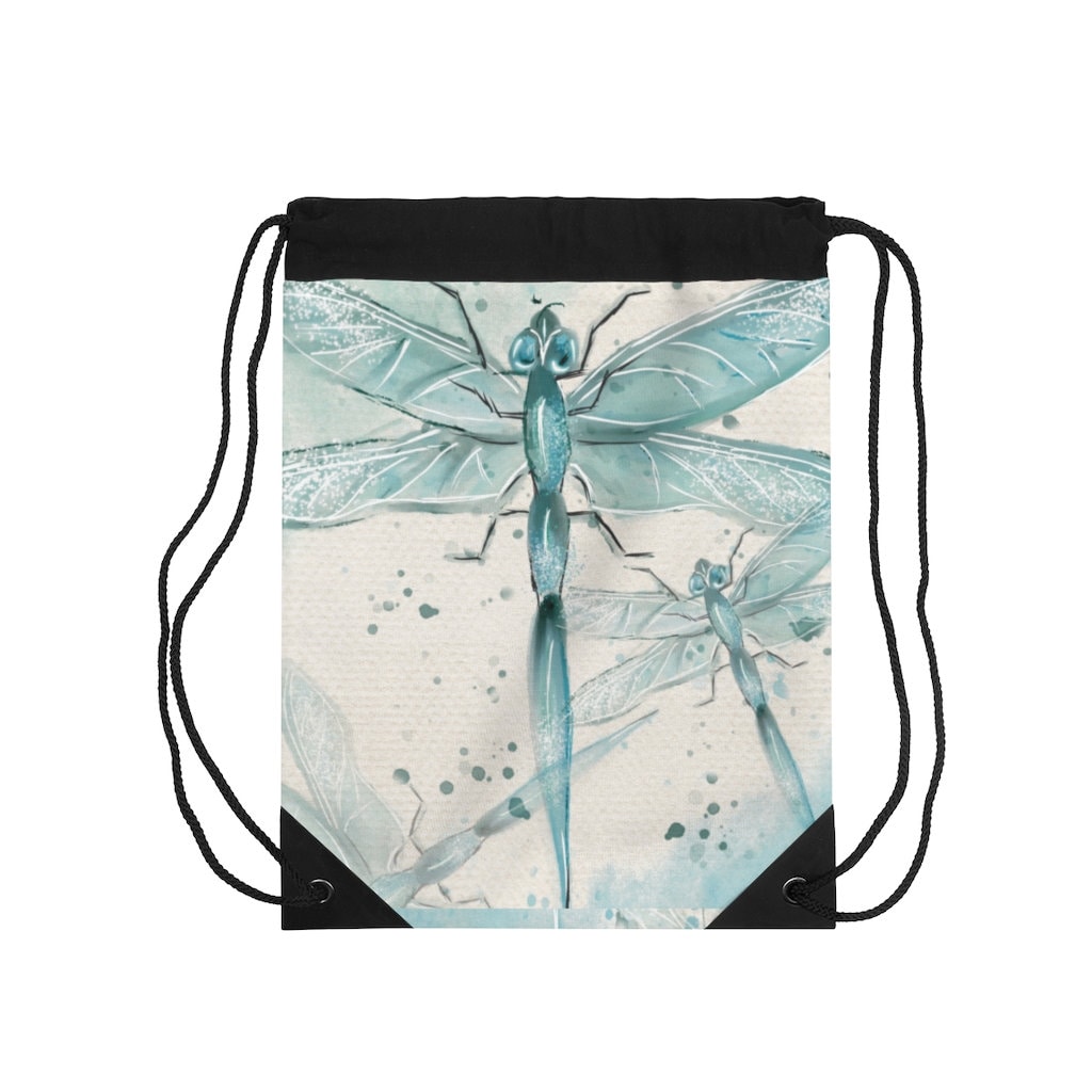 Blauer Libellen Turnbeutel, Leichte Libelle Tragetasche, Kleine Buchtasche, Kleiner Strapazierfähiger Rucksack, Liebhaber Geschenk von BrandXpressions