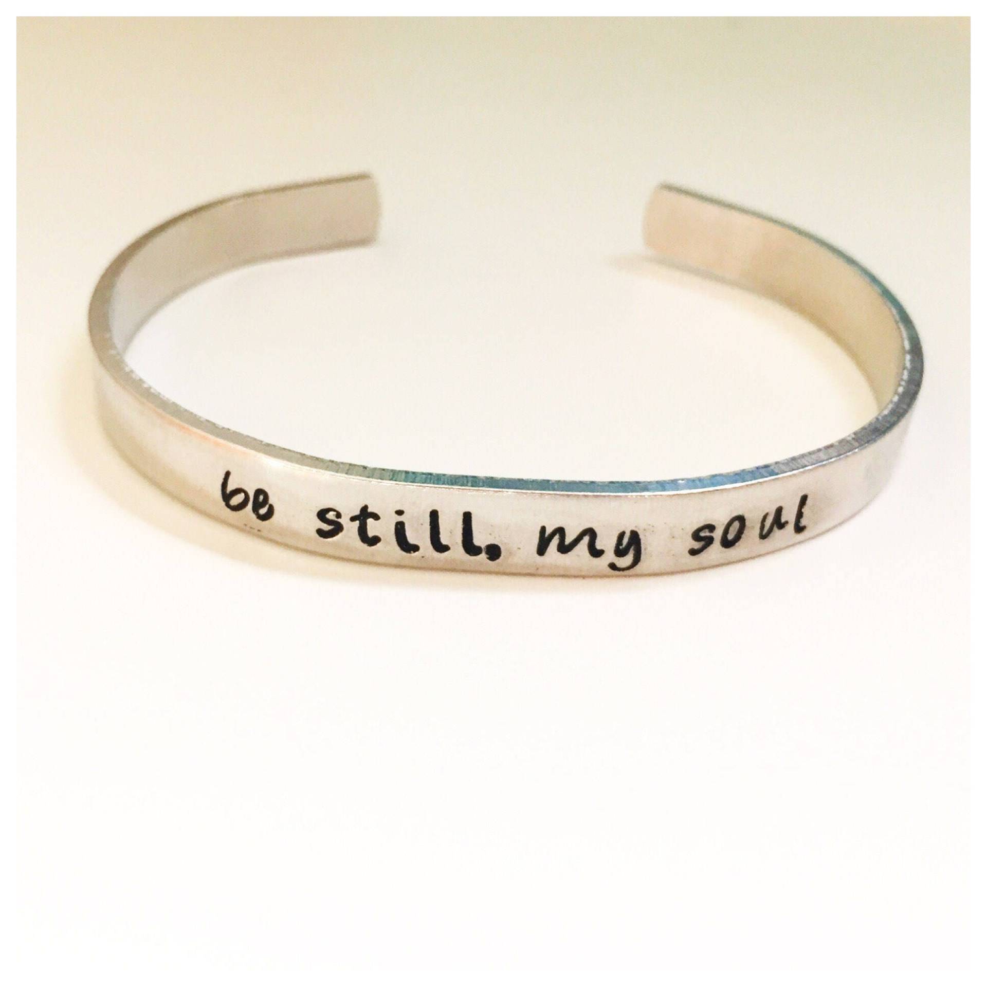 Sei Still, Meine SeeleBenutzerdefinierte Personalisierte Armreif - Lds, Bibel, Schrift, Christian Schmuck Sei Still, Meine SeeleBenutzerdefinierte Personalisierte Armreif - Lds, Bibel, Schrift, Christian Schmuck von BrandedByBeazer