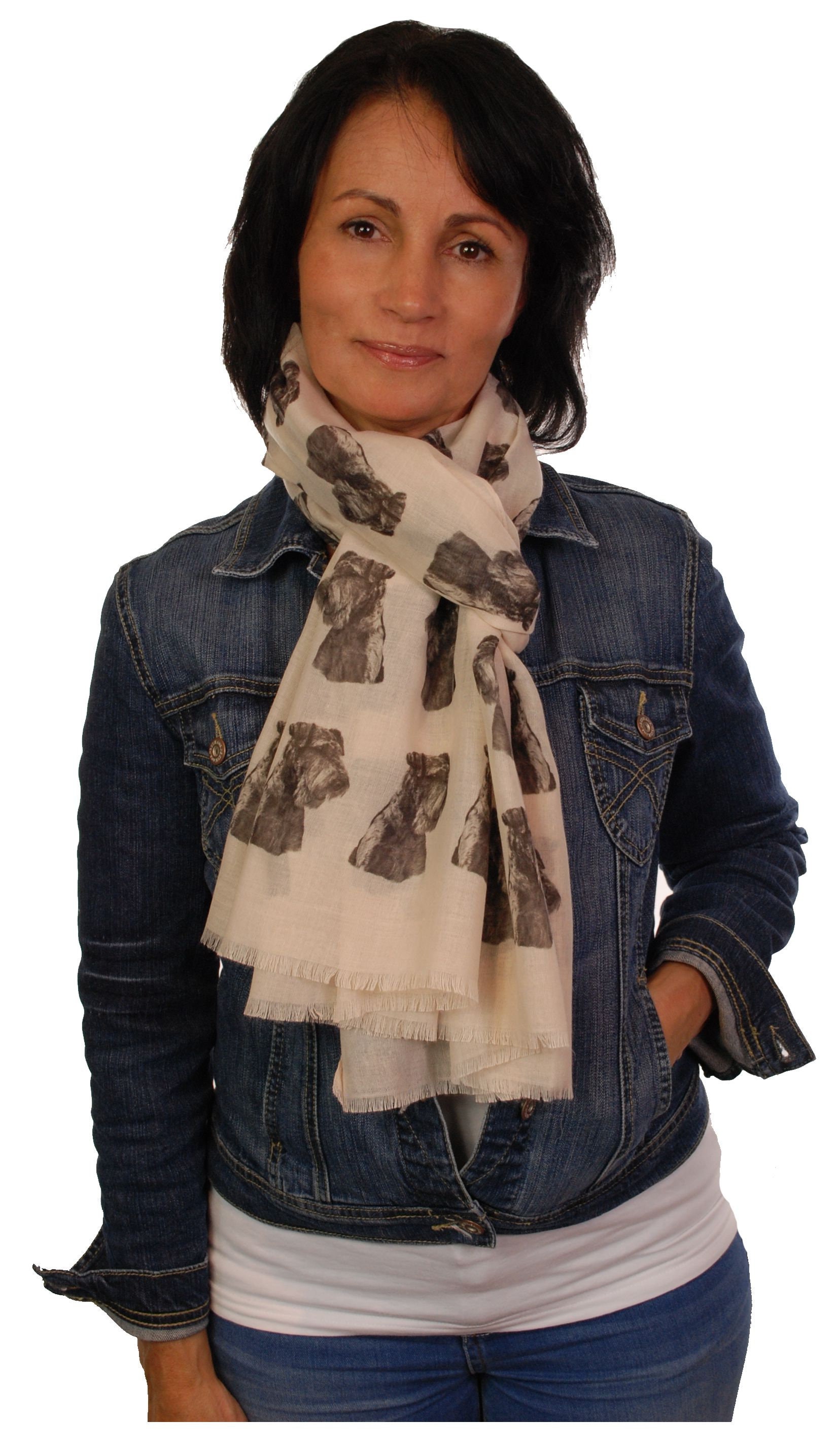 Airedale Schal - Geschenke Für Frauen Print-Schal Premium Damen Schals Mit Hunden An Terrier von BrandingHouse