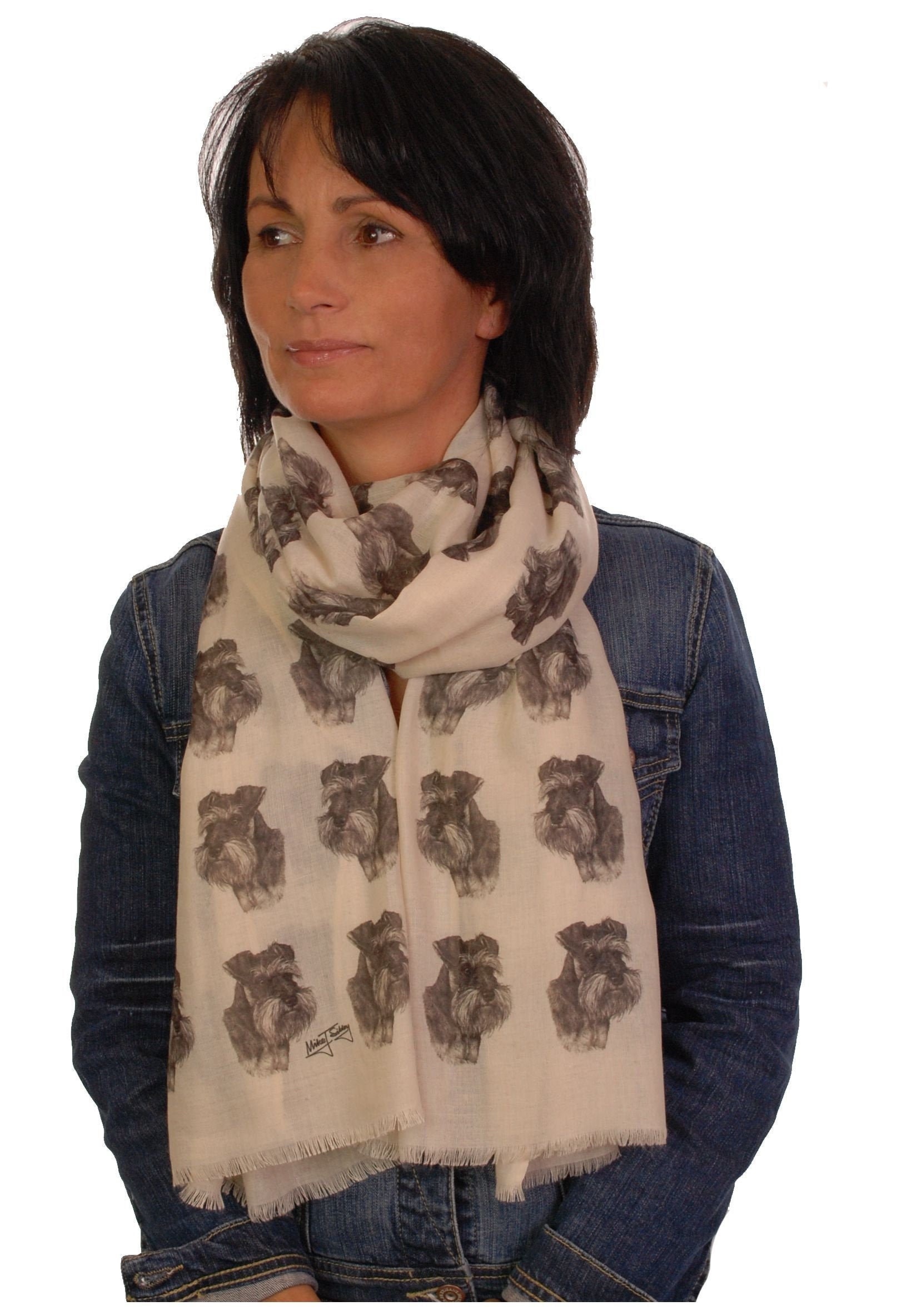 Zwergschnauzer Halstuch Mit Hunden An - Schnauzer Besitzer Geschenke Für Frauen Print Schal von BrandingHouse