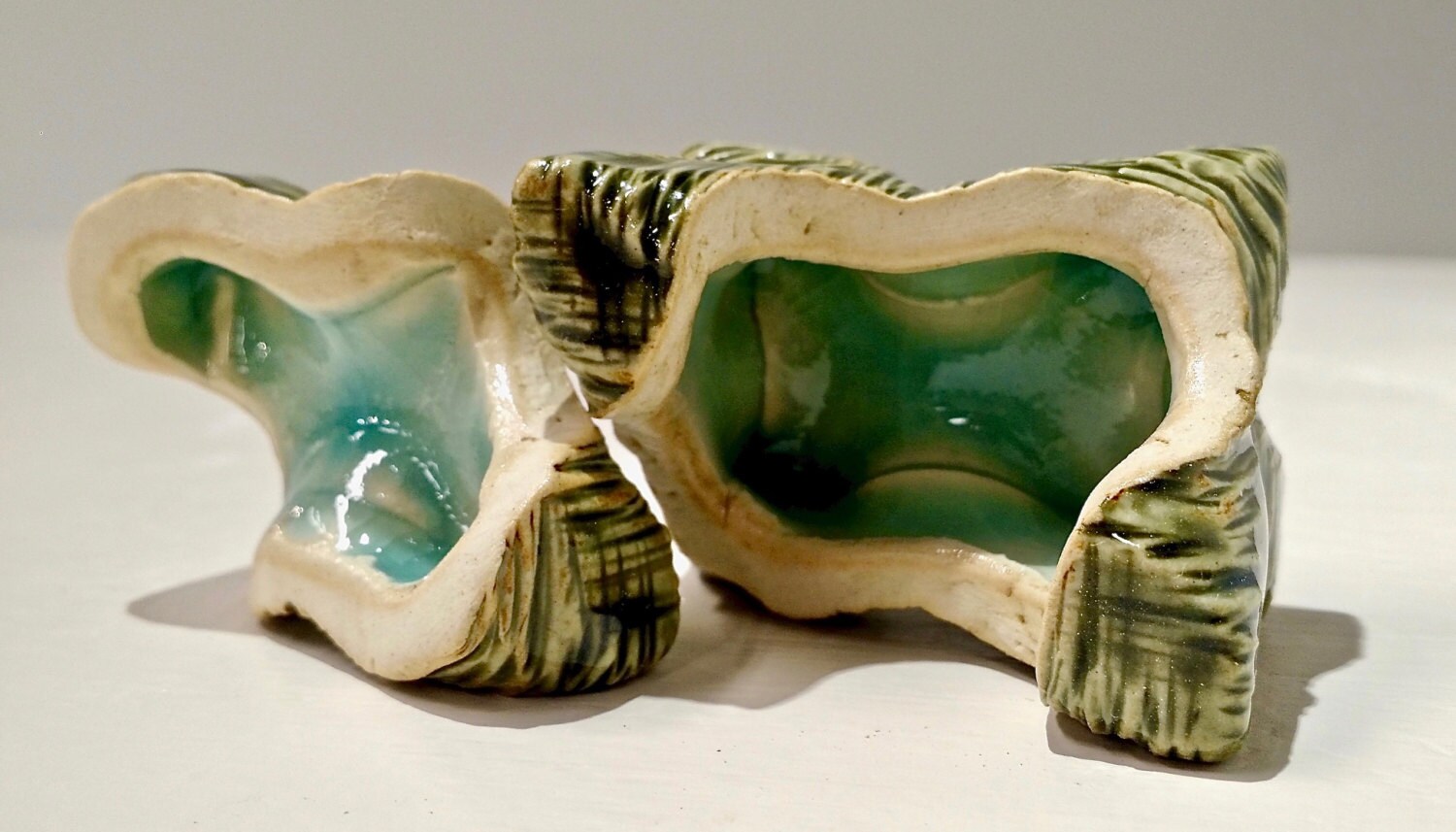 Grüne Keramik-Box - Türkis Keramik Box Schmuckkästchen Puzzle-Box Ring Geode von Brandinkreuder