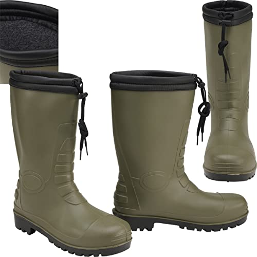 Brandit RAINBOOT GUMMISTIEFEL WINTER MIT FUTTER ARMEE JAGD OUTDOOR GUMMI STIEFEL, Größe:37, Farbe:Oliv von Brandit