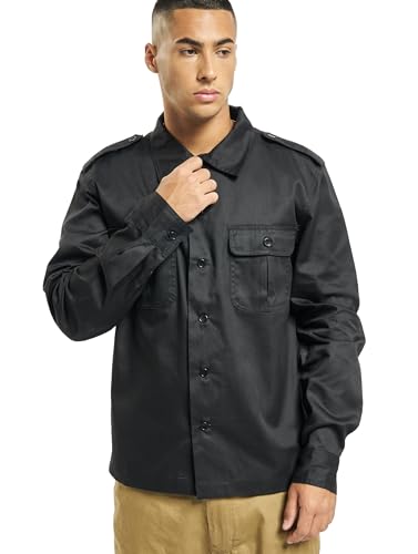 Brandit US Shirt Long Sleeve, Farbe: Black, Größe: 5XL von Brandit